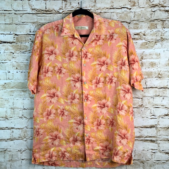 Tommy Bahama Tops - Tommy Bahama Floral Button Down 100% Linen Shirt